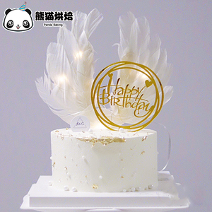 大号天使之翼蛋糕装饰大翅膀白色羽毛浪漫插件插牌插旗摆件甜品台