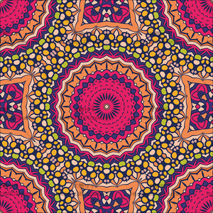 阿拉伯风格四方连续图案 传统几何花卉纹样面料装饰设计素材5226