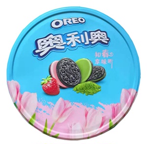 包邮oreo奥利奥草莓夹心饼干388g抹茶味夹心糕点饼干铁盒年货