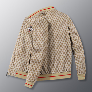 欧洲站新款刺绣小蜜蜂外套男士秋冬季潮牌棒球服夹克冬装加绒上衣