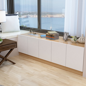 定制飘窗柜储物柜卧室阳台窗户矮柜子对开翻盖门长条榻榻米地柜