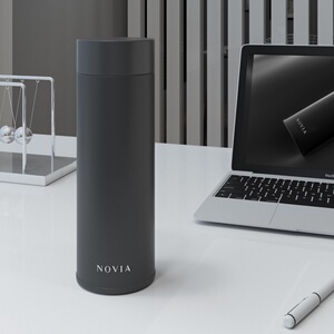 诺维雅/novia悦欣纯色316不锈钢360ml男女学生可爱简约便携保温杯