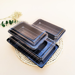 土鸡蛋糕盒子寿司小蛋糕包装盒长方形黑底盒老婆饼肉松小贝透明盒