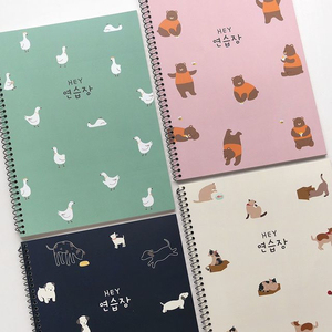 韩国文具pinkfoot 可爱卡通涂鸦本动物线圈空白绘图本笔记本 4选