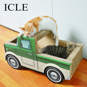 icle小汽车猫窝大号猫洞绿皮卡车猫抓板一体立式猫爪窝耐磨不掉屑