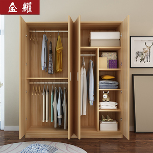 简易木质组合组装大衣柜2门3门4门板式衣柜儿童衣柜简约现代衣橱