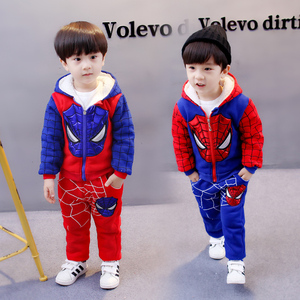 男童装秋冬款两件套装加绒加厚婴儿童衣服女宝宝冬装0-1-2岁外套3