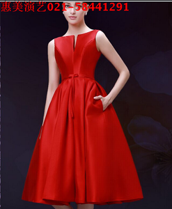 上海主持人礼服出租短款晚礼服新娘敬酒服晚装红色小礼服孕妇礼服