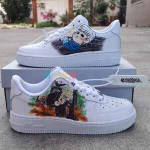 af1空军一号球鞋定制手绘权志龙q版漫画涂鸦改色aj1运动鞋彩绘