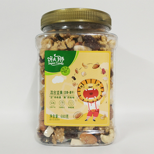 永辉代购馋大狮混合坚果罐装680g家庭每日坚果椰子肉果干果仁