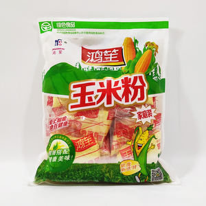 超市代购鸿笙玉米粉600g家庭装冲饮即食无糖粗粮冲泡独立小袋装