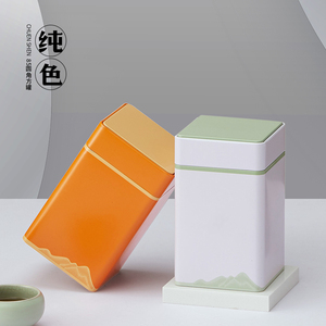 新款方形铁罐红茶绿茶密封罐通用龙井茶正山小种茶叶罐空盒定制