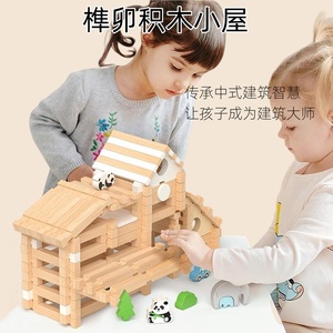 鲁班榫卯积木动手拼搭建筑师房子小屋儿童益智力六一节礼物玩具