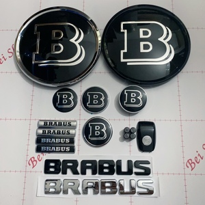 改装巴博斯车标贴尾标方向盘标轮毂盖改装饰贴C/E/S级机盖标