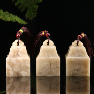 新疆石印章石料4cm大印手工篆刻如意钮姓名d05伊犁石精品白料单枚