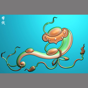 腾辉精雕图jdp/bmp灰度图bf-055小如意雕花板如意沙发扶手雕刻图