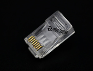 单件套纯铜可压接安兴康普六类非屏蔽网线的RJ45水晶头 一袋100个