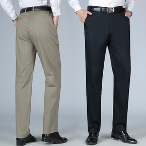 宽松加肥直筒休闲裤男士中年大叔上班日常外褲爸爸春季粗脚长库子