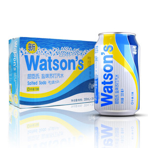 屈臣氏盐味苏打汽水 watsons苏打水无糖 330ml*24罐整箱北京包邮1