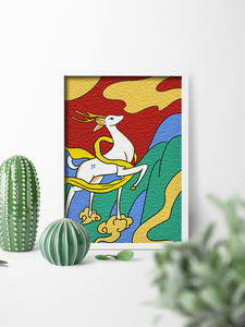 时匠 中国风纸浆画国家宝藏联合开发diy手工填色装饰画