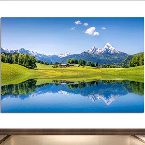 有山有水镇宅招财装饰画清山绿色背有靠山贴画群山风景墙壁画cy20