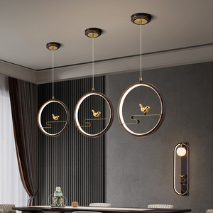 新中式卧室床头柜吊灯中式中国风单个小吊灯床头挂灯主卧床头灯