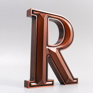 不锈钢精工拉丝仿古字紫铜黄铜红铜实心字定制户外门头招牌形象墙