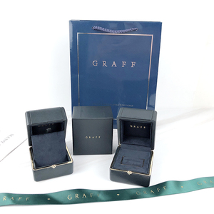 新款格拉芙钻戒盒graff戒指盒项链盒高档皮质首饰包装盒子收纳盒