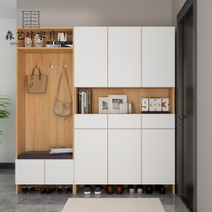 44宝桦旗舰店天猫鞋柜带挂衣架一体进门客厅入户隔断柜玄关家用