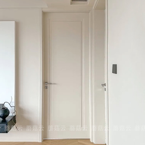 奶油风白色房门卧室门室内门实木门简约烤漆窄边框木门静音门定制