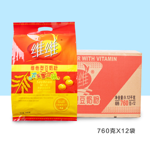 维维豆奶粉整箱760克x12包高钙 高蛋白质 家庭装营养早餐冲饮正品