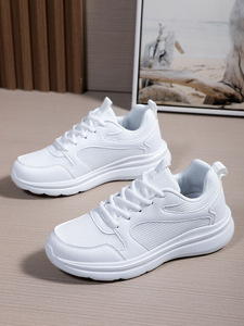 耐克新款白色运动鞋女透气网鞋轻便纯黑色休闲软底防滑跑步鞋徒步