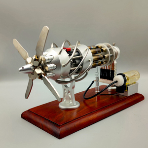 斯特林斜盘16缸飞机发动机模型8缸热动力可发动微A型迷你蒸汽引擎