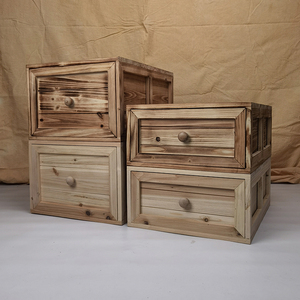 实木抽屉木箱复古储物箱柜子卧室组合大号整理收纳箱抽拉式木箱子