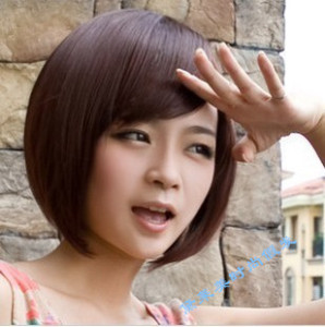 2019新款女生时尚圆脸bobo头假短发套修脸帅气波波头蘑菇头发型
