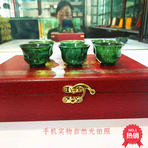 酒泉夜光祁连墨玉茶具茶盏甘肃特产武山鸳鸯玉蛇纹玉玉石酒杯