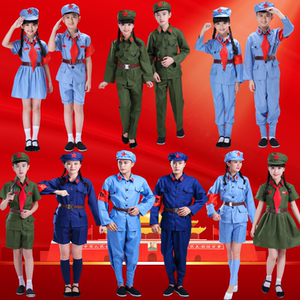 红军战士舞蹈服红色娘子军万泉河水演出服舞台军装男女八路军扮演