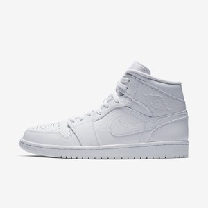 air jordan 1 midaj1纯白中帮低帮乔丹