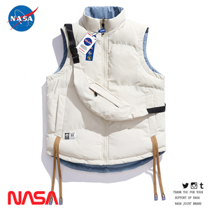 NASA联名双面穿马甲男女情侣春秋季轻薄羽绒棉服保暖无袖马夹外套