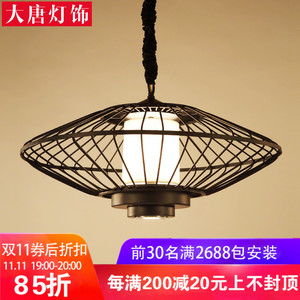 现代新中式鸟笼小吊灯餐厅创意个性铁艺笼子灯茶室工程灯具