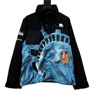 正确19fw sup tnf 联名自由女神雕像冲锋衣户外防水外套男女夹克