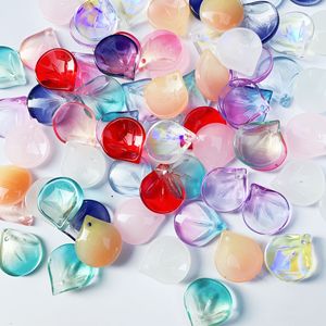 20个装约16mm渐变古风水晶琉璃花片花瓣叶子 diy手工发簪流苏配件