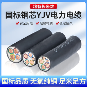 国标纯铜芯YJV电缆线2/3/4/5芯10/16/25/35/50平方户外充电桩电力