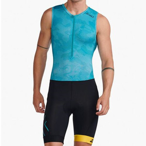 2XU 夏季新款男士铁人三项短袖连体衣 户外运动 跑步 游泳连体服