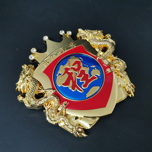 出入平安百家姓氏汽车中网标程氏双龙腾飞个性金属侧标尾标车标贴