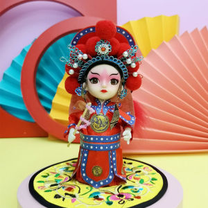 京剧脸谱娃娃人偶摆件q版卡通绢人外事出国礼品伴手北京纪念品