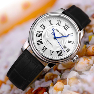 e 8 皮带男士 全自动机械手表 简洁大方潮流商务圣马可7天质保