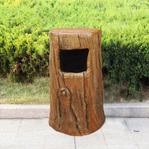 市政水泥仿木树桩垃圾桶景区仿生果皮箱户外环卫分类仿木纹垃圾箱