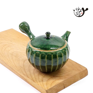 日本进口常滑烧 淳藏作 陶制织布釉侧把急须茶壶日式茶具纸盒装