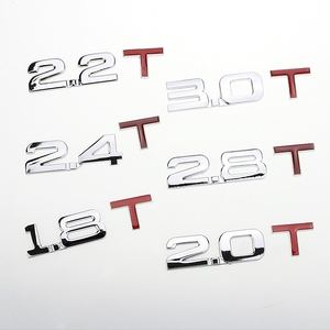 汽车1.8T2.0T2.5排量标字母文字金属3D立体创意字帖4wd1.5t尾标贴
